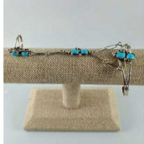 VINTAGE Turqoise Navajo Slave Cuff w/ Ring aa5 - Picture 5 of 7